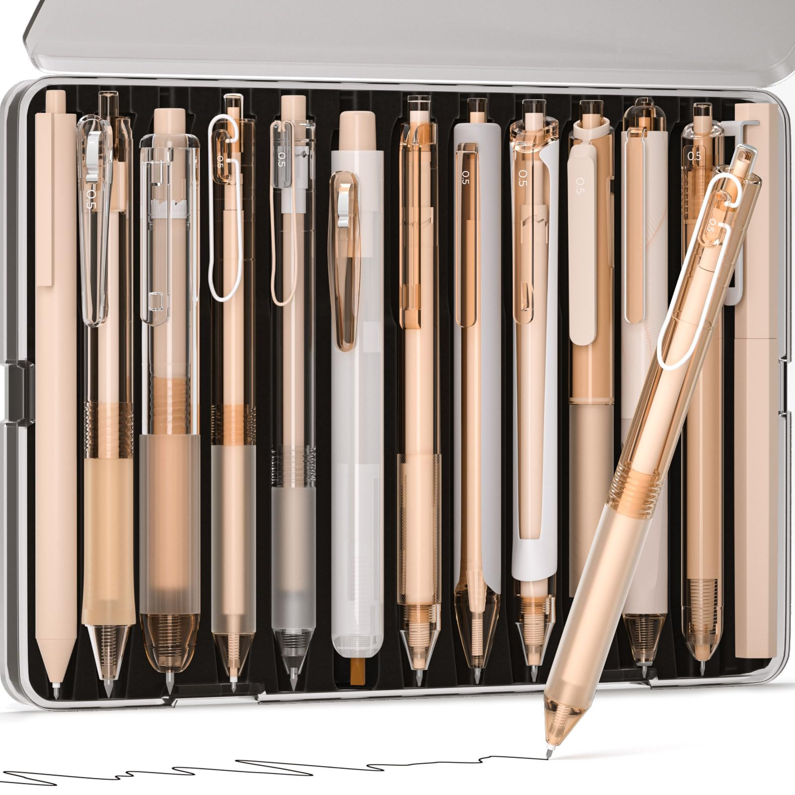 Nicpro 13PCS Pastel Gel Ink Pen Set with Case, Cute 0.5mm Fine Point Retractable 12PCS Black Ink ... | Amazon (CA)