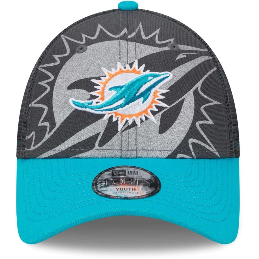Youth Miami Dolphins New Era Graphite Reflect 9FORTY Adjustable Hat | NFL Shop