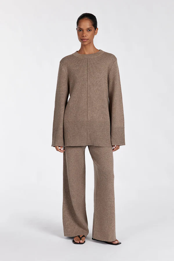 CLEMENCE CHOC MARLE KNIT JUMPER | DISSH