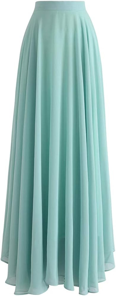 CHICWISH Women's Timeless Favorite Chiffon Maxi Prom Party Skirt | Amazon (US)