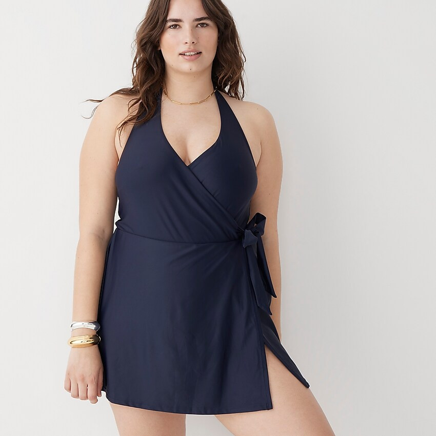 Halter wrap swim dress | J. Crew US