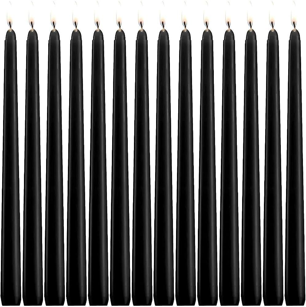 Howemon 14 Pack Black Taper Candles 12 Inch Tall 3/4 Inch Thick Burn 10 Hours | Amazon (US)