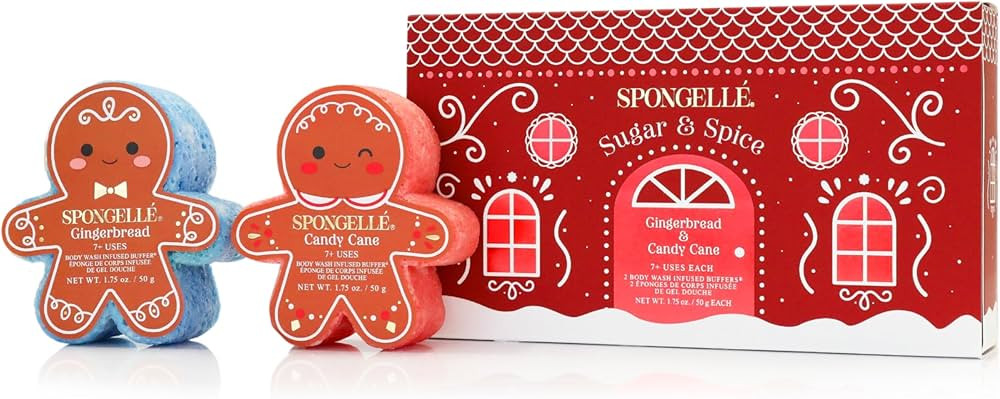 Spongellé Gingerbread Gift Set Body Wash Infused Buffers, Sugar & Spice | Amazon (US)