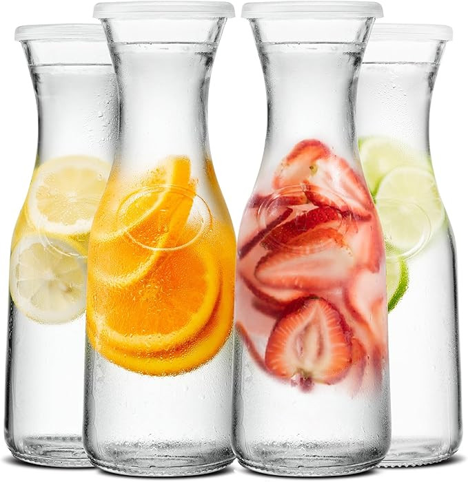 Kook Glass Carafe, Mimosa Bar Supplies, Carafe Pitchers with Lid, Glass Water Pitcher, Drink Disp... | Amazon (US)