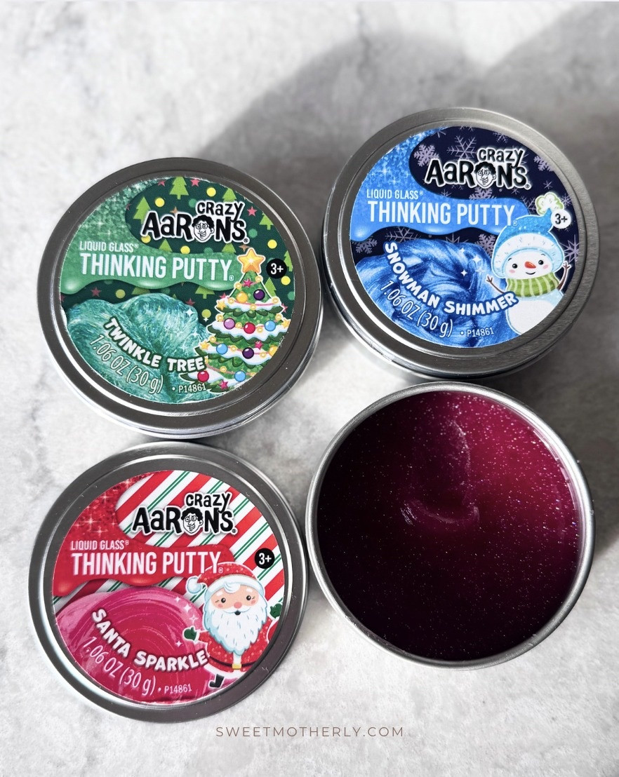 I think this $𝟱 thinking putty gets my vote for favorite stocking stuffer this year!

Mini fidget toys
Glow in the dark bracelets
Holiday socks
Small Lego sets
Kids lip balm
Sticker packs
Mini puzzle games
Pop it keychains
Character toothbrushes
Hot wheels cars

#LTKGiftGuide #LTKHoliday #LTKKids