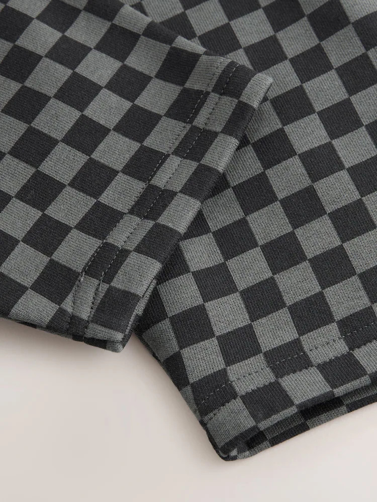 Mono Checkerboard Single Wide Leg Jersey Joggers (3mths-7yrs) | Next US