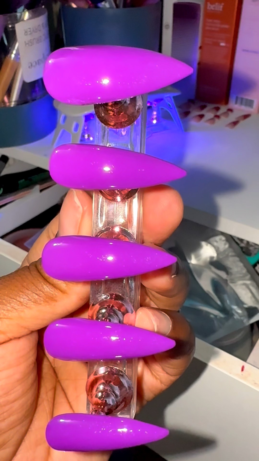 Do my nails with me! I was looking for a darker purple, but this will have to do #domynailswithme #nailinspo #fallnailinspo #fallnails #gelnailsathome ￼

#LTKStyleTip #LTKSeasonal #LTKFindsUnder100