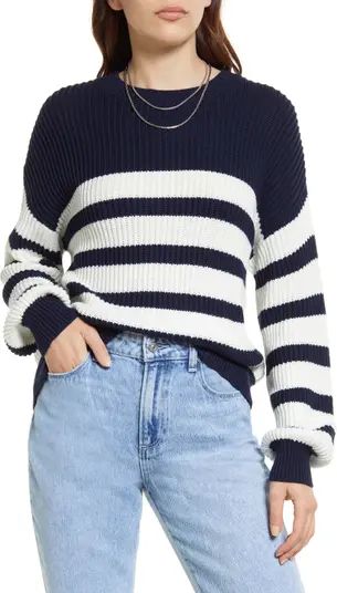 Treasure & Bond Stripe Ribbed Cotton Sweater | Nordstrom | Nordstrom