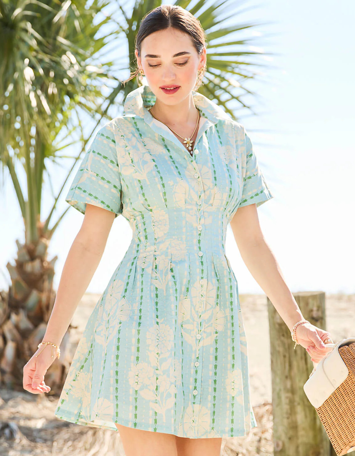 Cecily Shirt Dress Summer Trellis | Spartina 449