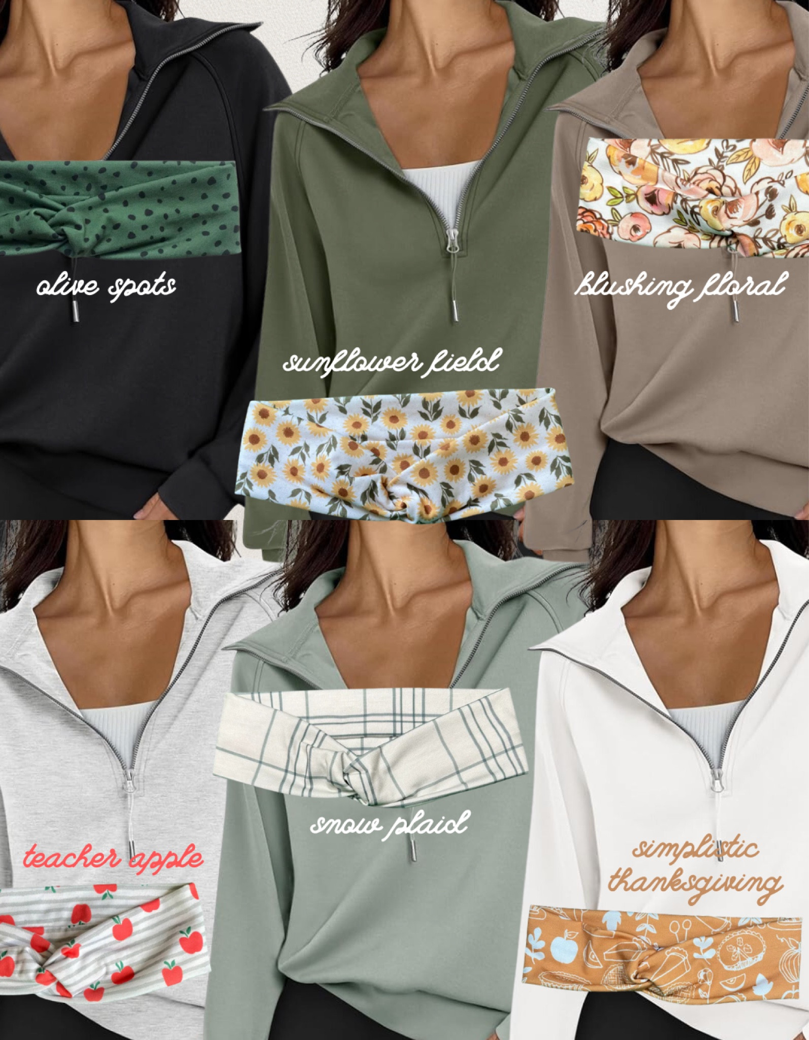 Headbands: shopknotties.com
Quarter zip lulu lemon dupe from Amazon: all colors can be found at the product link below!

#LTKFindsUnder50 #LTKSaleAlert #LTKStyleTip