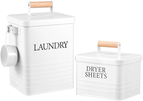 Laundry Pods Container and Dryer Sheet Holder, Laundry Powder Dispenser with Scoop Metal Laundry ... | Amazon (CA)