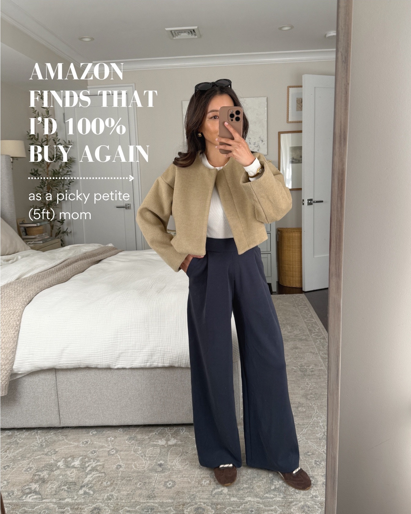 Amazon repurchases, several of which are on sale!

Intro outfit: 
• Pants are Xs in the shortest 27” inseam and looser fit on me but TTS (I’m usually an XXs / 24 waist). Wearing the navy   
• sneakers (not Amazon) are size 6, runs small! I’m usually a 5/5.5
• Jacket is Xs with button cut off, sleeves folded under and is very cropped but chic 

In a later slide:
• sling back with adidas sneakers. The adidas are not Amazon, note they run big! Comfy and supportive but size down if you can. 

Skincare, petite style, homegoods, kids stuff, prime sale, air purifier

#LTKHome #LTKBeauty #LTKSaleAlert