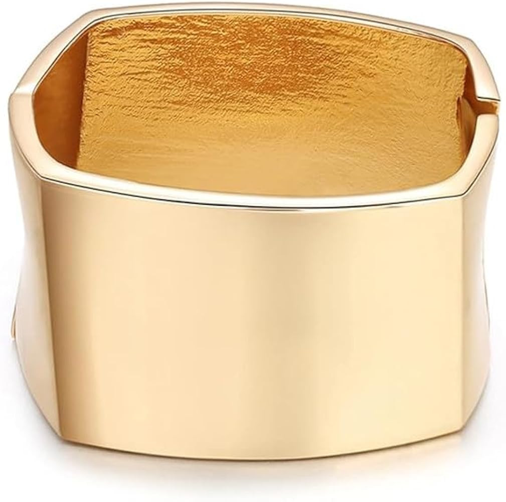 Amazon.com: Chunky Gold Cuff Bracelet Chunky Bangles for Women Non Tarnish Modern Gold Jewelry Gi... | Amazon (US)