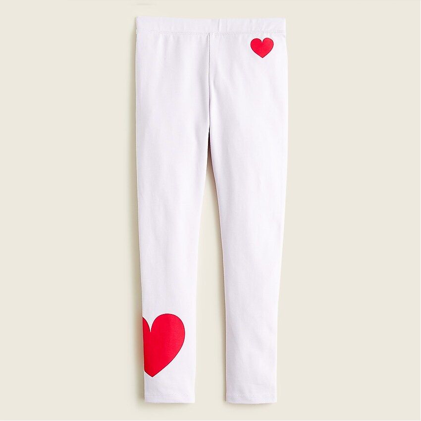 Girls' everyday leggings with foil heart | J.Crew US