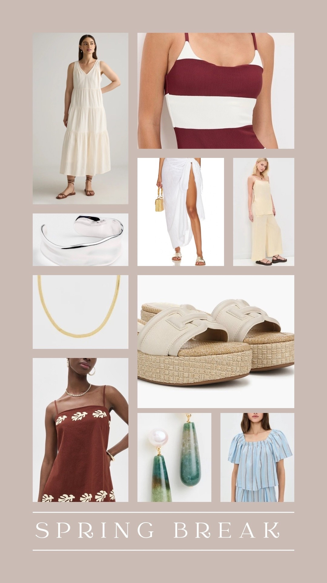 vacation outfits beach spring break resort wear luxury beach budget vibe 

100% European Linen Shirt Dress

European Linen Long
Sleeve Shirt

Organic Cotton Gauze
Tiered Maxi Dress

SNDYS Louisiana Maxi Dress in Cream

Pauleena Platform Wedge Slide Sandal

Gigi Sandal

#LTKSpringSale #LTKTravel #LTKootd