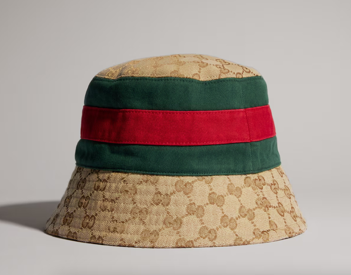 GUCCI GG Cotton Canvas Bucket Hat w/ Web Beige & Dark Brown Brand NEW | eBay | eBay US