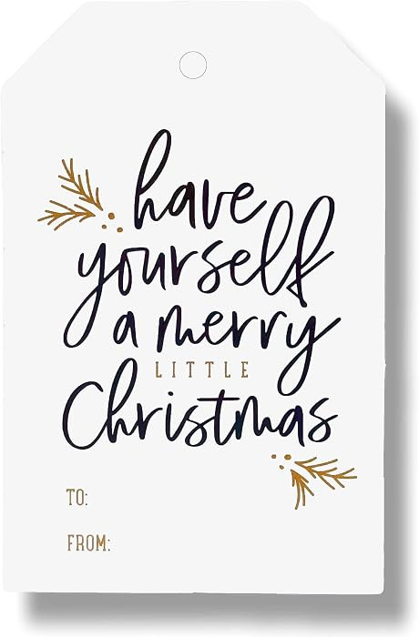 50 Pack Christmas Gift Tags with String Attached, Black and White Gift Tags for Christmas Present... | Amazon (US)