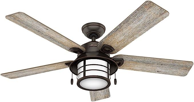 Hunter Indoor / Outdoor Ceiling Fan with light and pull chain control - Key Biscayne 54 inch, Ony... | Amazon (US)