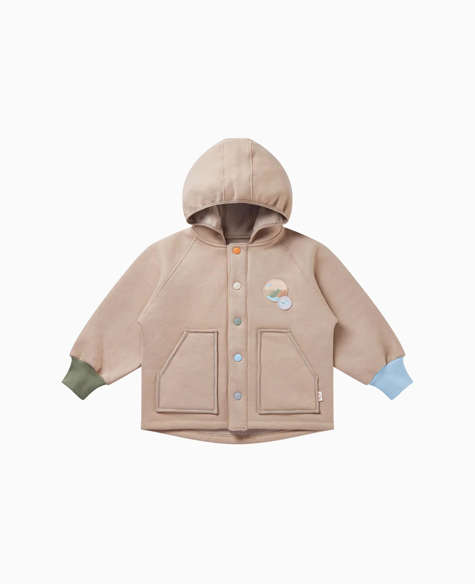Recycled Fleece & Cotton Jacket - Oat | Petite Revery