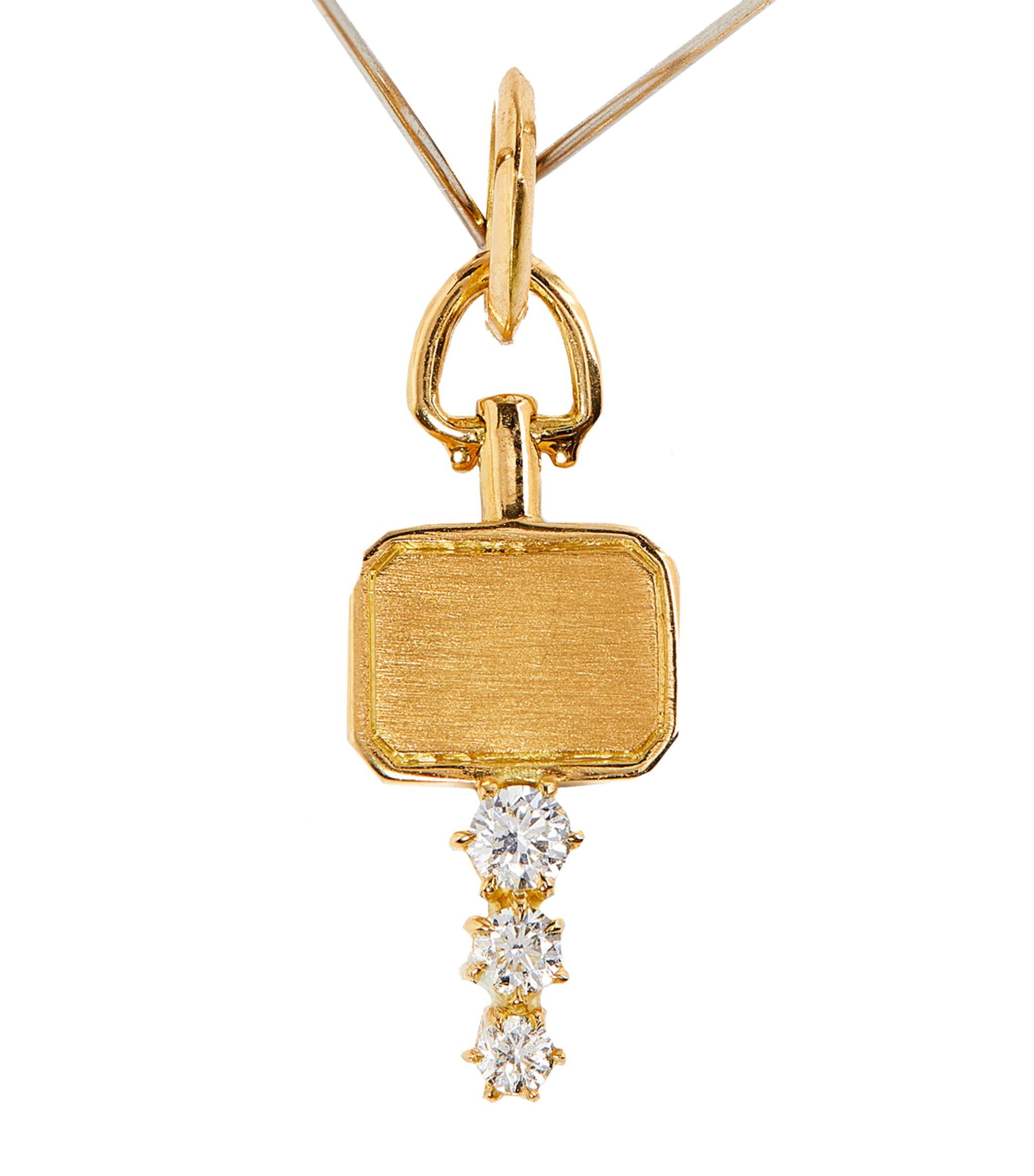 Yellow Gold and Diamond Mini Catherine Key Charm | Harrods