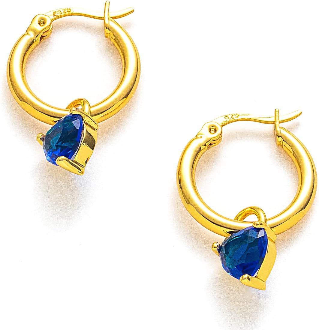C.Paravano Hoop Earrings for Women | 925 Sterling Silver or 18K Gold Plated Hoop Earrings | Huggi... | Amazon (US)