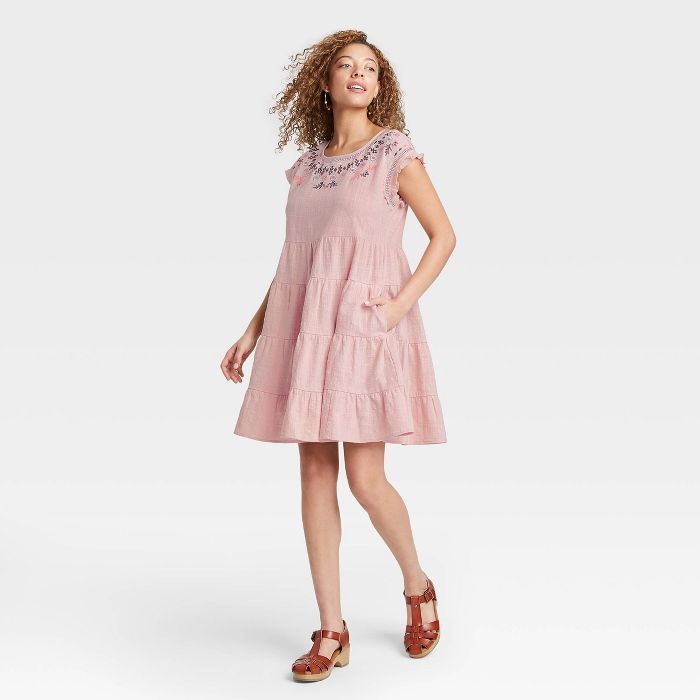 Women's Short Sleeve Babydoll Tiered Dress - Knox Rose™ | Target