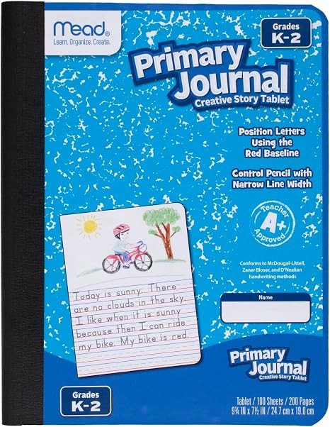 Mead Primary Journal Creative Story Tablet Composition Notebook, 7.5" x 9.75", Grades K-2, 100 Sh... | Amazon (US)