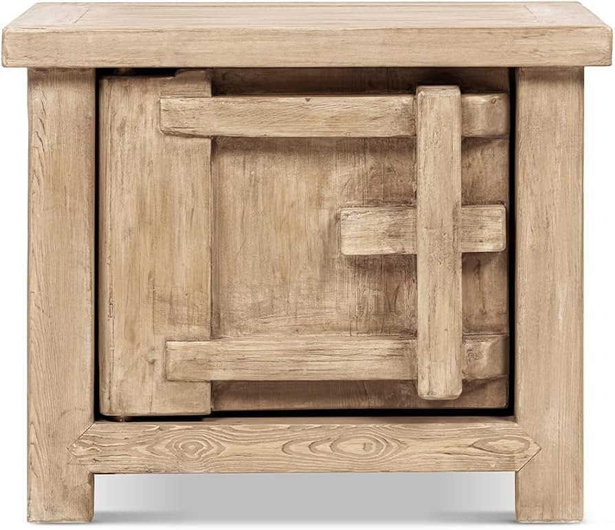 Jennifer Taylor Home Rowan 28.5" Solid Reclaimed Pine Right Side Table, Natural Brown Reclaimed P... | Amazon (US)