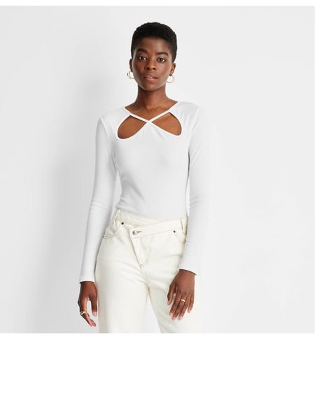 Women's High-Rise Overlap Waist Straight Leg Jeans -by Kahlana Barfield Brown

Women's Ribbed Cut Out Neck Bodysuit - Future Collective - with Kahlana Barfield Brown

#LTKstyletip #LTKcurves #LTKunder50