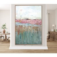 Extra Large Abstract Canvas Art, Framed Modern Oversize Canvas, Contemporary Decor, Ocean Hand Paint | Etsy (US)