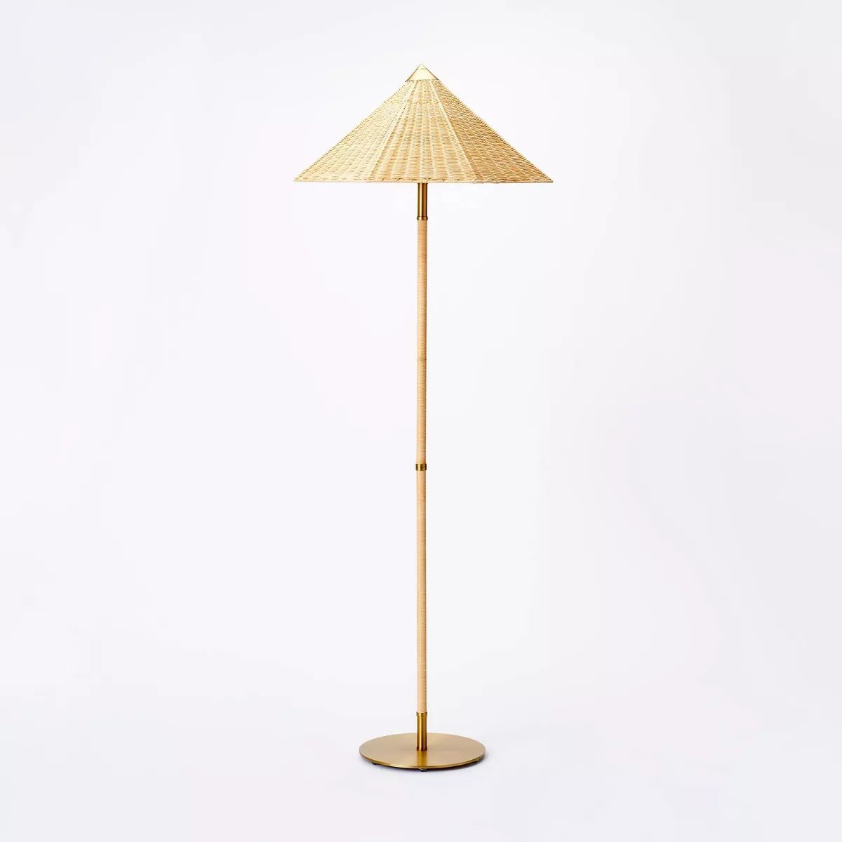 Floor Lamp Gold Iron with Tapered Rattan Shade - Threshold™ designed with Studio McGee | Target