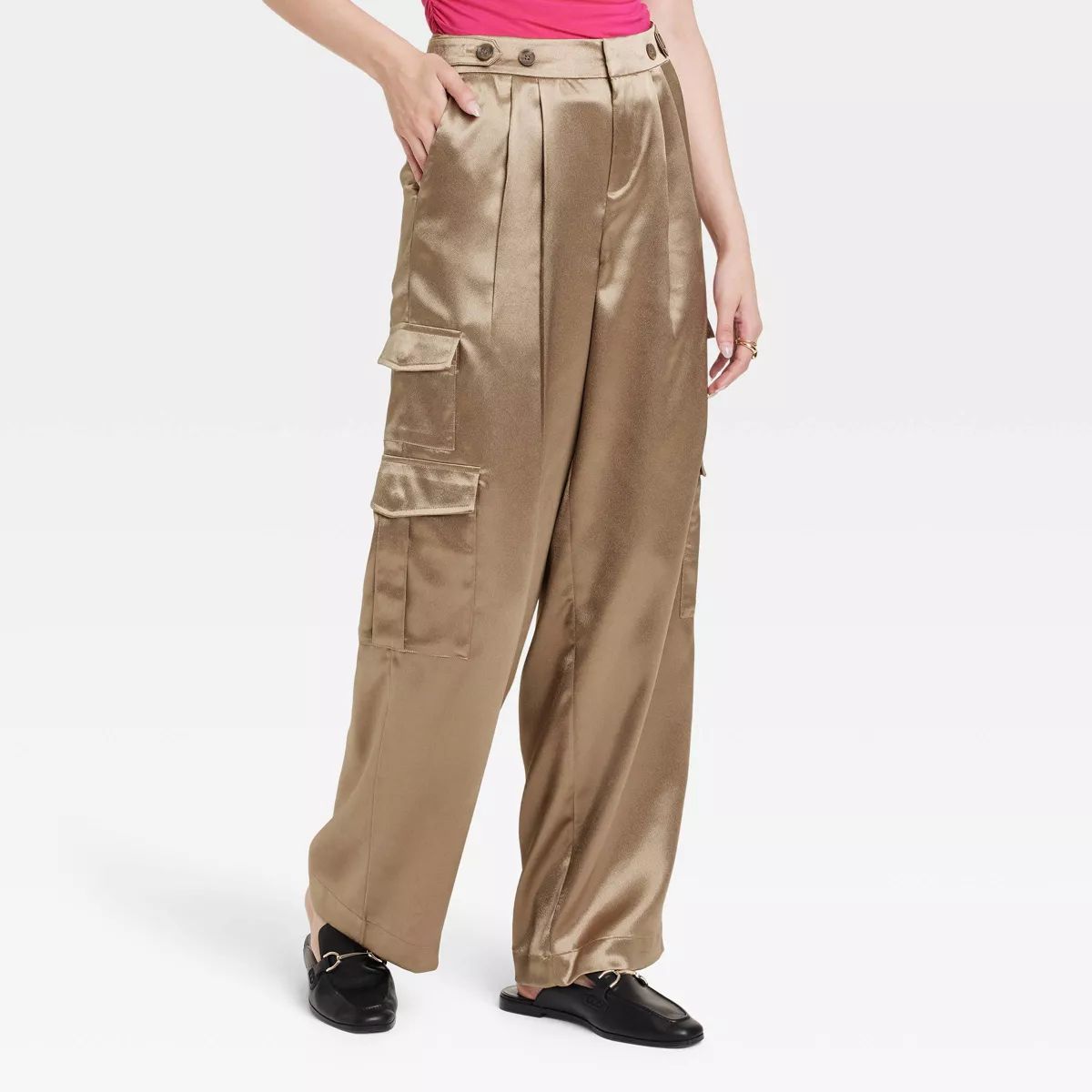 Women's High-Rise Satin Cargo Pants - A New Day™ | Target