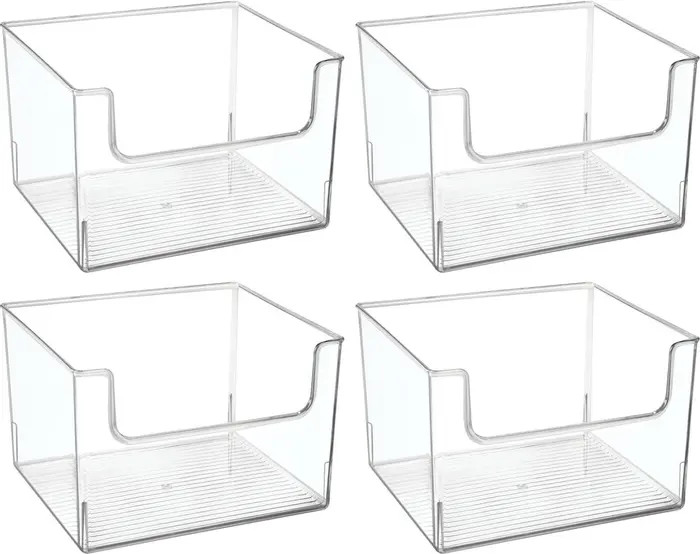 mDesign Plastic Large Home Storage Organizer Bins with Open Front, 4 Pack | Nordstrom | Nordstrom