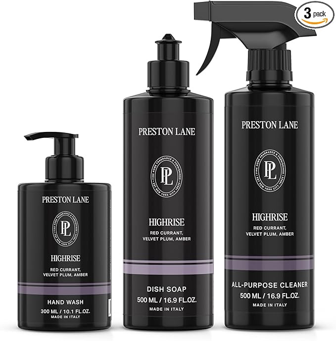 Preston Lane Luxury Kitchen Set – Hand Wash, Dish Soap & All-Purpose Cleaner | Plant-Powered Cl... | Amazon (US)