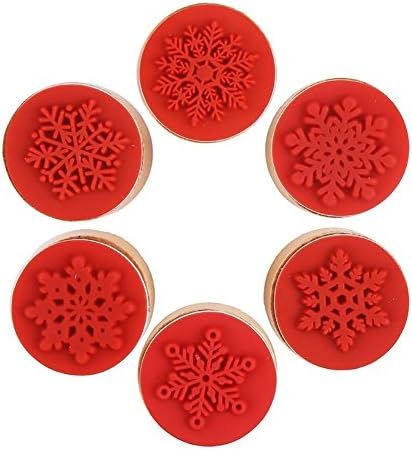DECORA 6 Pieces Snowflake Floral Wooden Rubber Stamps for Card Making Scrapbooking and Crafts | Amazon (US)
