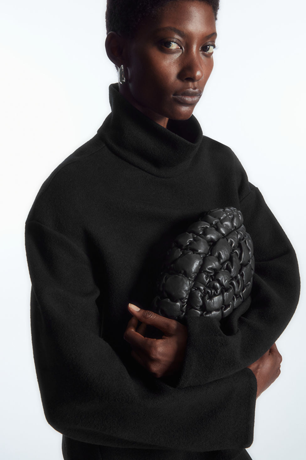 FUNNEL-NECK BOILED WOOL TOP - BLACK - Knitwear - COS | COS (US)