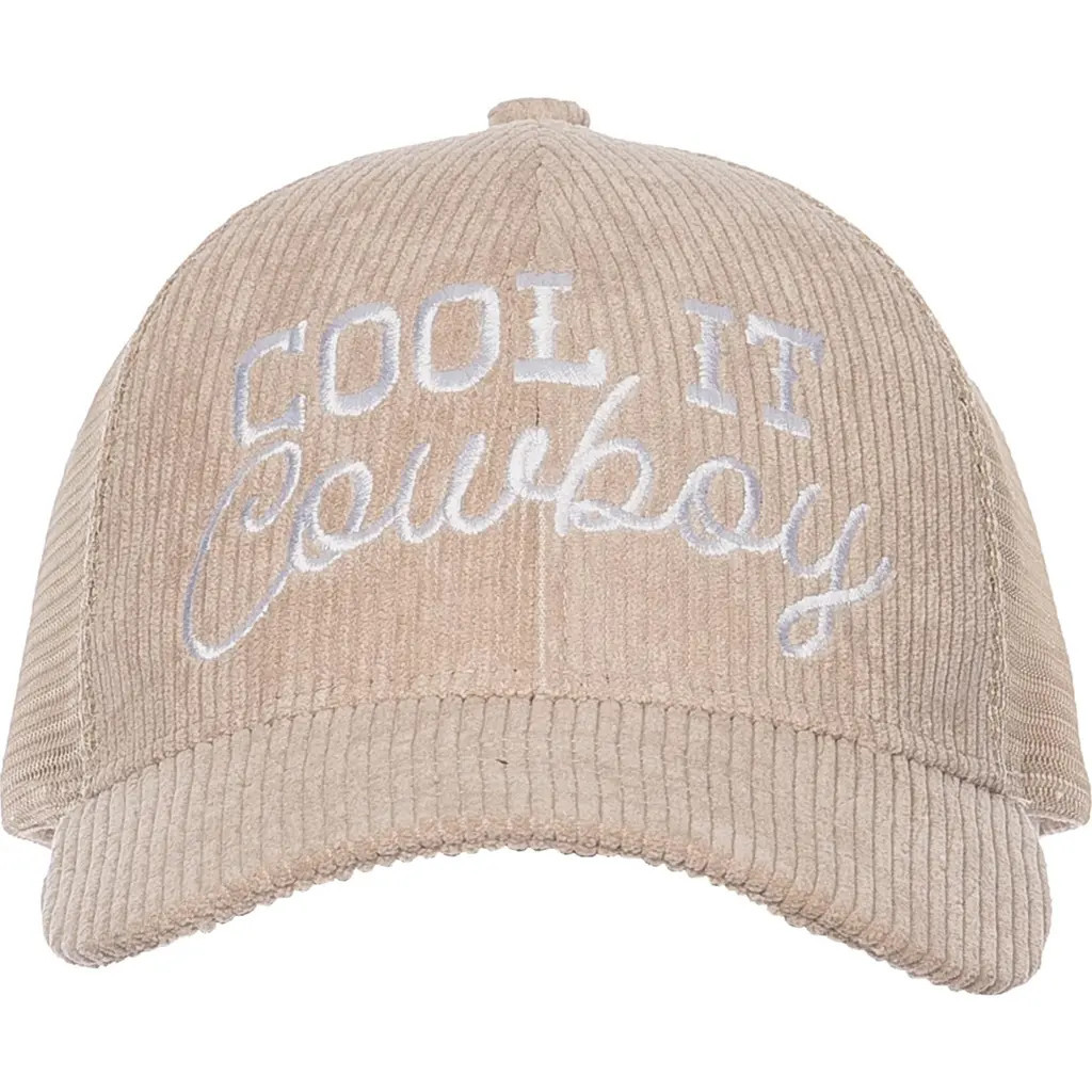 Totalee Gift Cool It Cowboy Corduroy Trucker Hat Cotton Brown at Nordstrom | Nordstrom