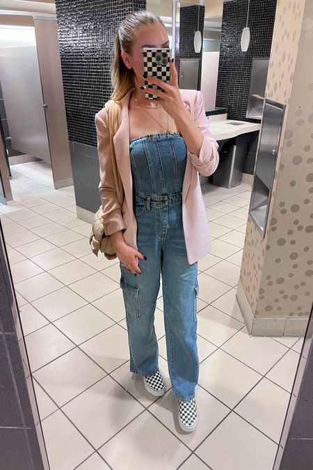 Found the cutest #denimjumpsuit at Target! Love the way it fits and how you can dress it up or down! 

#LTKStyleTip #LTKFindsUnder50