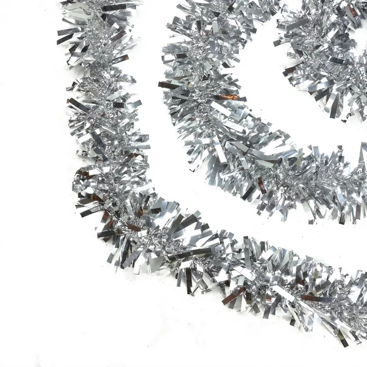 Northlight 50' x 4" Unlit Shiny Silver Wide Cut Tinsel Christmas Garland | Target