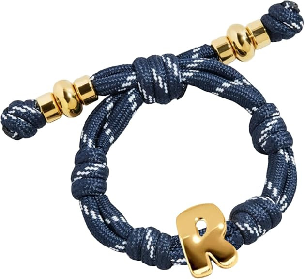 VLINRAS Bubble Initial Bracelet for Women Men, Green & Blue Knotty Puffy Letter Bracelets Gifts f... | Amazon (US)