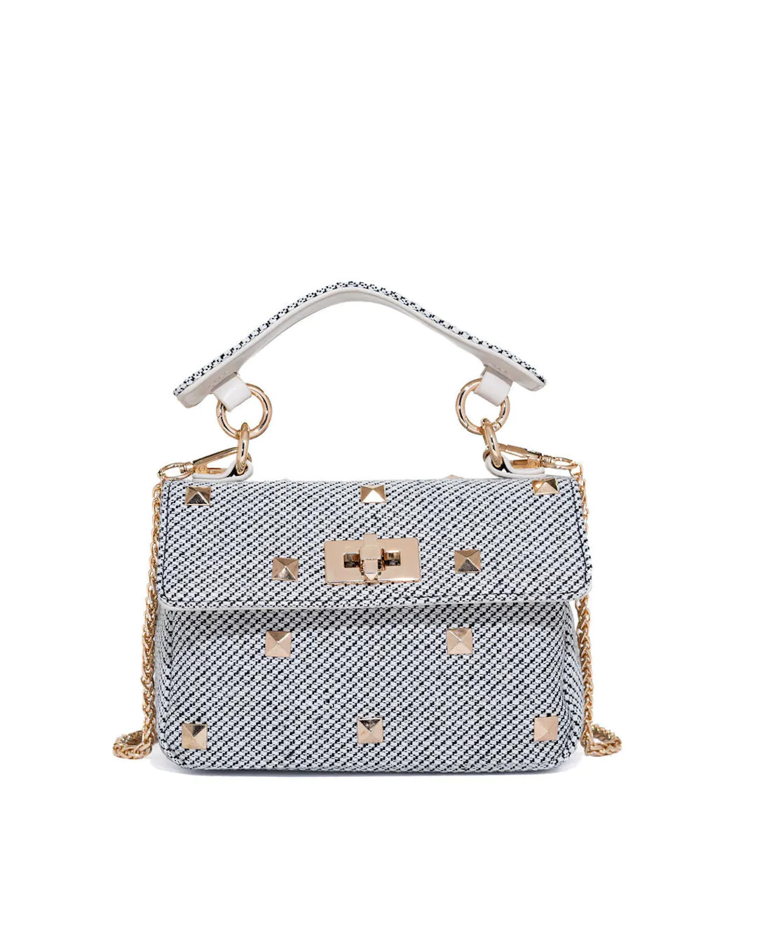 Helena Woven Studded Crossbody Bag - Black | VICI