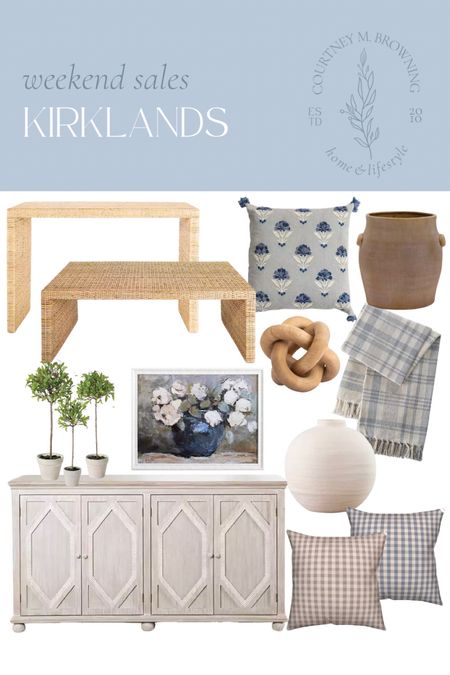 Presidents Day sale, 20% off everything at kirklands with code PRESIDENTS, home decor, neutral home, furniture, coffee table 

#LTKhome #LTKsalealert