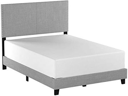 Crown Mark Erin Upholstered Panel Bed in Gray, Twin | Amazon (US)