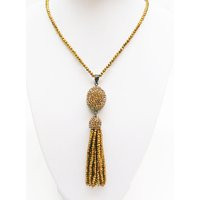 Joan Rivers Seed Bead Tassel Necklace 34"" 3"" Ext. Pendant Is 4"" Gold | Etsy (US)