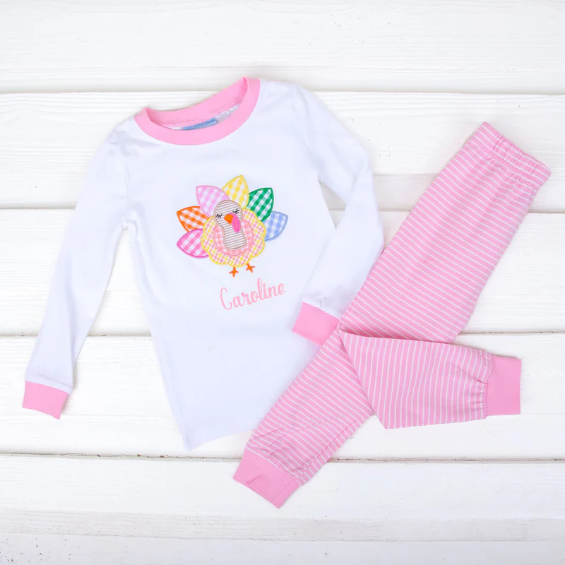 Turkey Pink Stripe Pajamas | Classic Whimsy