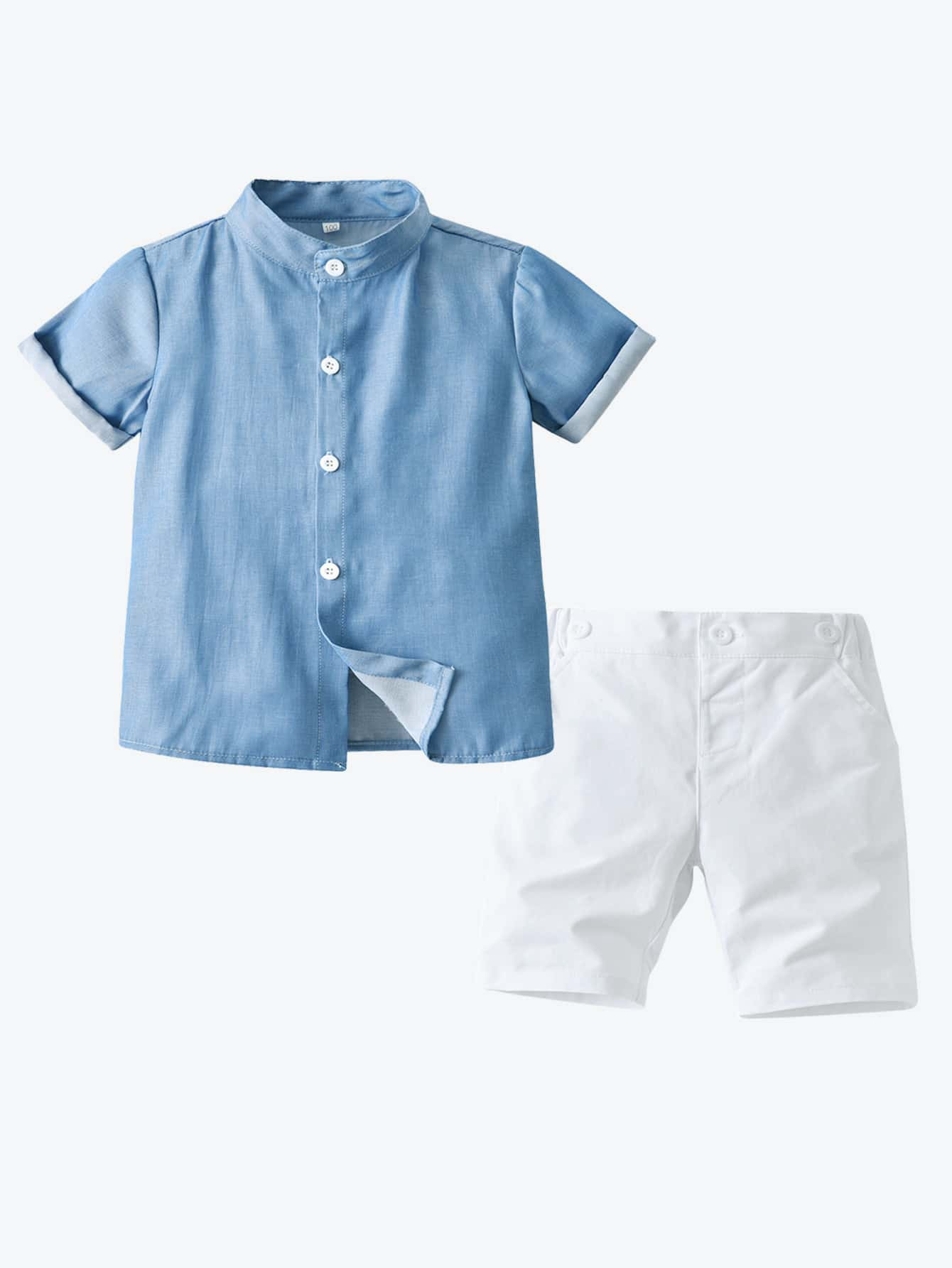 Toddler Boys Button Front Shirt & Shorts | SHEIN