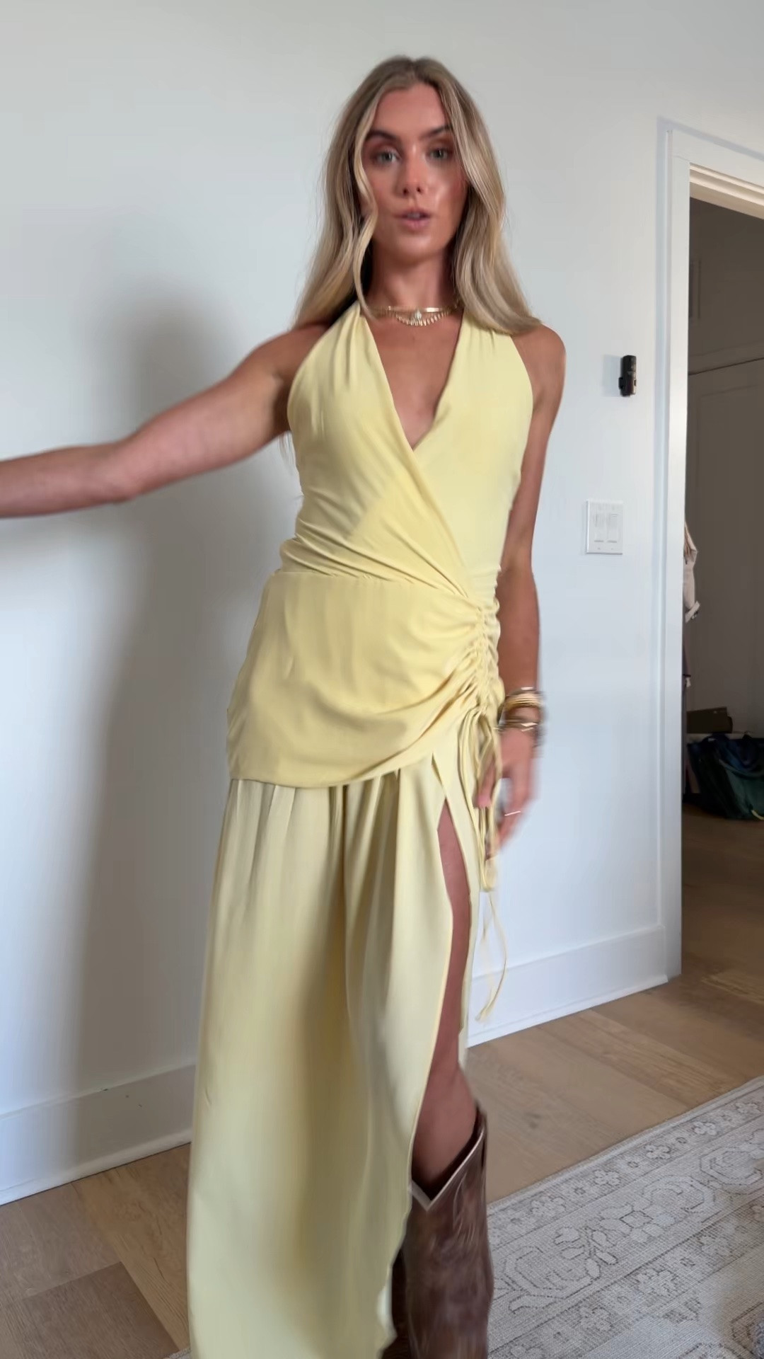 My outfit for the Tim McGraw concert! I’m wearing this fun yellow maxi dress I love the tie details and I paired it with my new @gigipip  Wyatt cowboy hat and my idyllwind cowboy boots. My necklaces are all @electricpicks

#LTKootd #LTKSeasonal #LTKdayinmylife