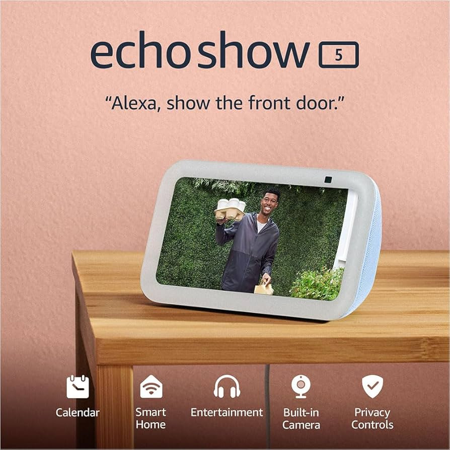 Amazon Echo Show 5 (newest model), Smart display with 2x the bass and clearer sound, Cloud Blue | Amazon (US)