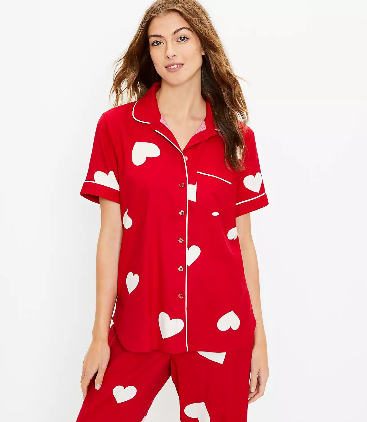 Scattered Heart Pajama Top | LOFT