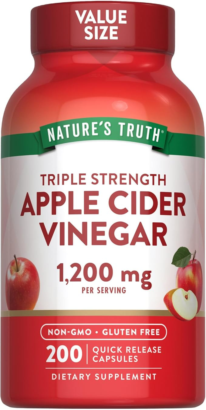 Nature's Truth Apple Cider Vinegar Capsules | 1200mg | 200 Pills | Extra Strength | Value Size | ... | Amazon (US)